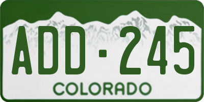 CO license plate ADD245