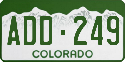 CO license plate ADD249