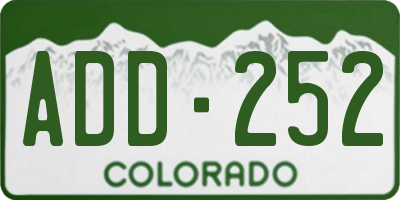 CO license plate ADD252