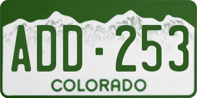 CO license plate ADD253