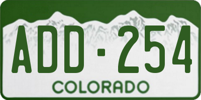 CO license plate ADD254