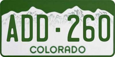 CO license plate ADD260