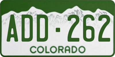CO license plate ADD262