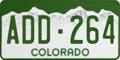 CO license plate ADD264
