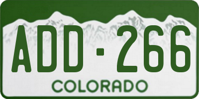 CO license plate ADD266