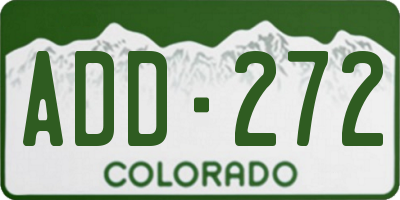 CO license plate ADD272