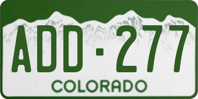 CO license plate ADD277