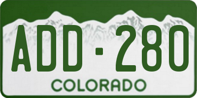 CO license plate ADD280
