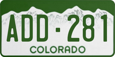 CO license plate ADD281