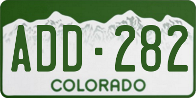 CO license plate ADD282