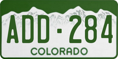 CO license plate ADD284