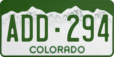 CO license plate ADD294
