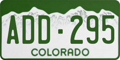 CO license plate ADD295