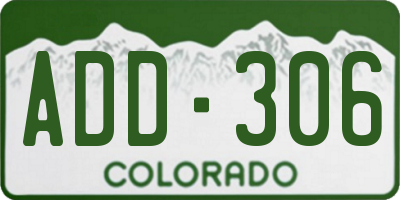 CO license plate ADD306
