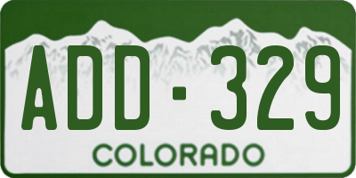 CO license plate ADD329