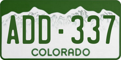CO license plate ADD337