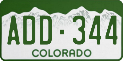 CO license plate ADD344
