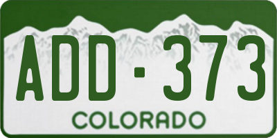 CO license plate ADD373