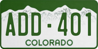 CO license plate ADD401