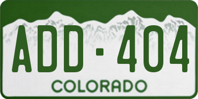CO license plate ADD404