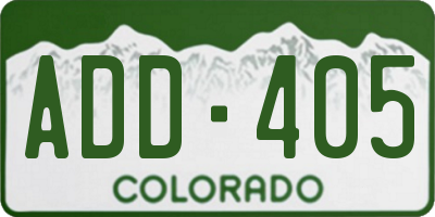 CO license plate ADD405
