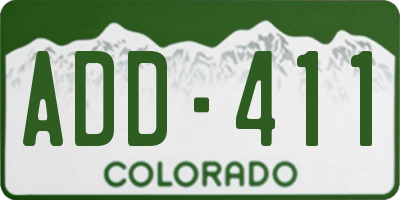 CO license plate ADD411