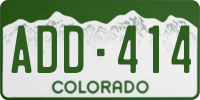 CO license plate ADD414