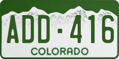 CO license plate ADD416