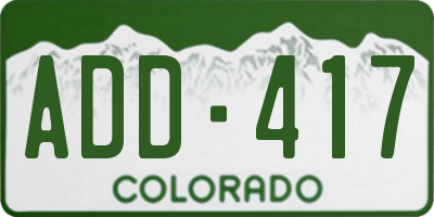 CO license plate ADD417