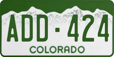 CO license plate ADD424