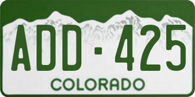 CO license plate ADD425