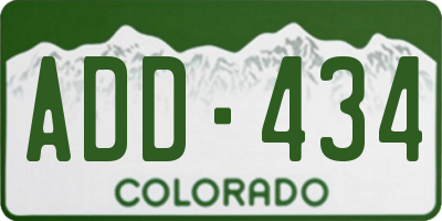 CO license plate ADD434