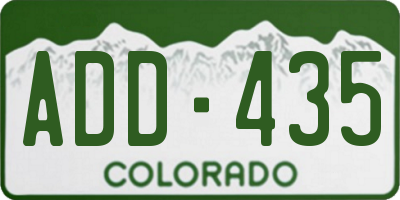 CO license plate ADD435