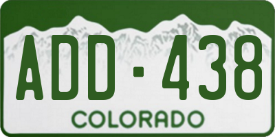 CO license plate ADD438