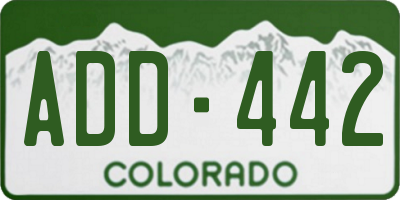 CO license plate ADD442