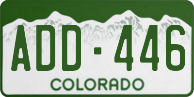 CO license plate ADD446