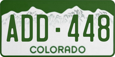 CO license plate ADD448