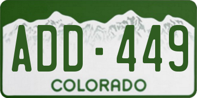 CO license plate ADD449