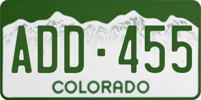 CO license plate ADD455