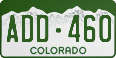 CO license plate ADD460