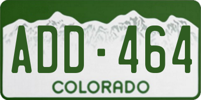 CO license plate ADD464
