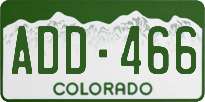 CO license plate ADD466