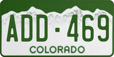 CO license plate ADD469