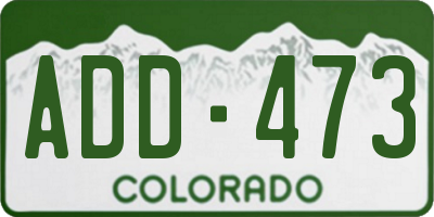 CO license plate ADD473