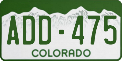 CO license plate ADD475
