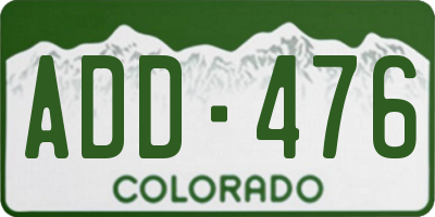 CO license plate ADD476