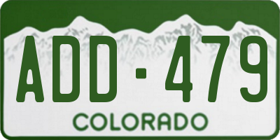 CO license plate ADD479