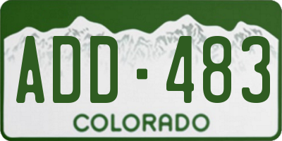 CO license plate ADD483