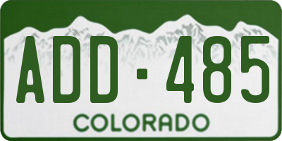 CO license plate ADD485