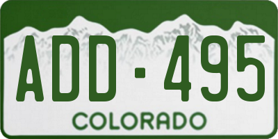 CO license plate ADD495